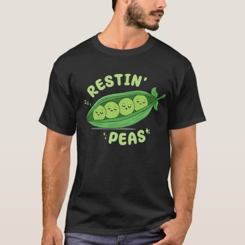 Restin Peas Cute Kawaii Funny Food Pun T_Shirt