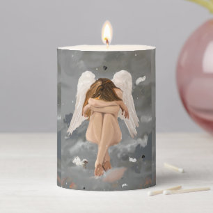 Resting Angel Pillar Candle