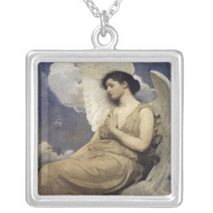 Resting Angel Silver Plated Necklace