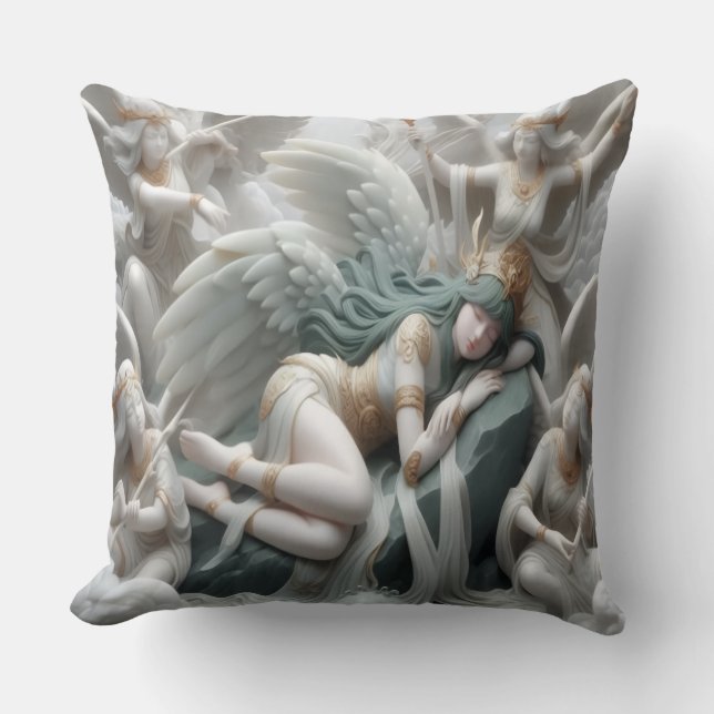 Resting Angel Throw Pillow (Front)