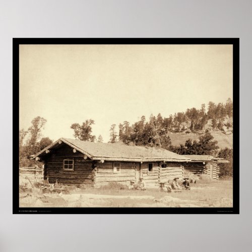 Resting at the Old Log Cabin Home SD 1887 Poster