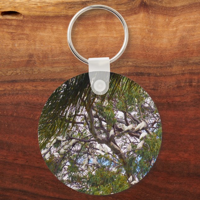 Resting Australian Cockatoos, Keyring (Front)