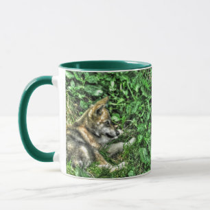 Resting Baby Wolf Pup Wildlife Photo Mug