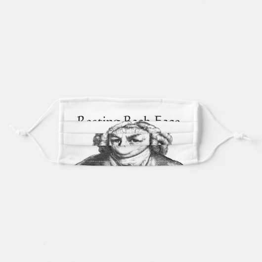 Resting Bach Face Classical Music Composer Adult Cloth Face Mask (Front, Folded)