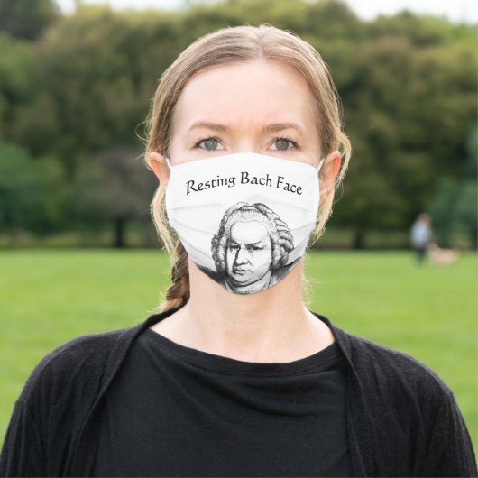Resting Bach Face Classical Music Composer Adult Cloth Face Mask (Outside)