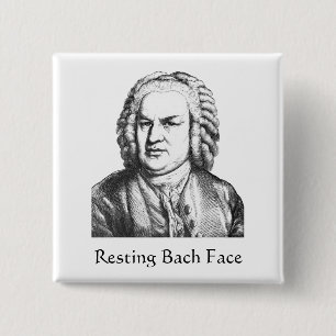Resting Bach Face Classical Music Composer Button