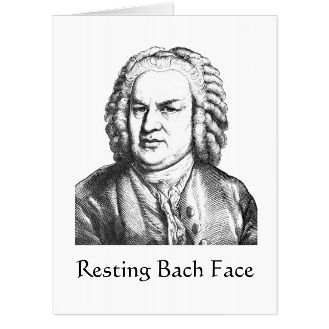 Resting Bach Face Classical Music Composer Card (Front)