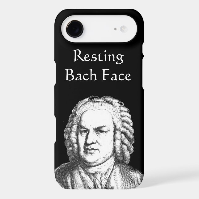 Resting Bach Face Classical Music Composer Case-Mate iPhone Case (Back)