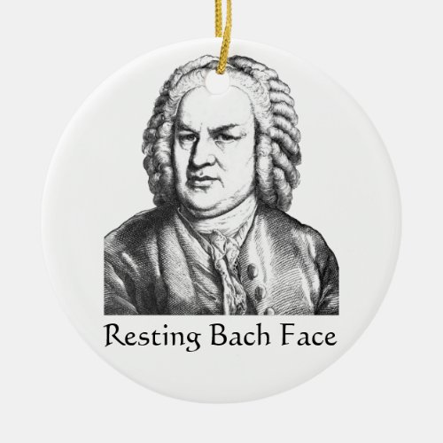 Resting Bach Face Classical Music Composer Ceramic Ornament