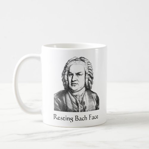 Resting Bach Face Classical Music Composer Coffee Mug