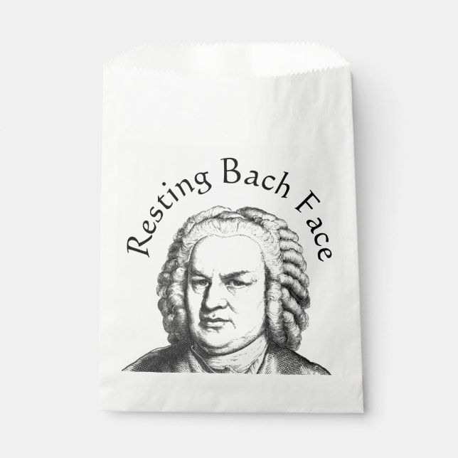 Resting Bach Face Classical Music Composer Favor Bag (Front)
