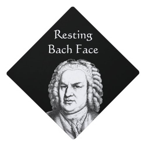 Resting Bach Face Classical Music Composer Graduation Cap Topper