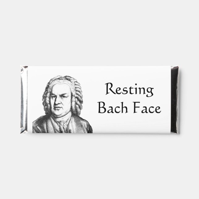 Resting Bach Face Classical Music Composer Hershey Bar Favors (Front)