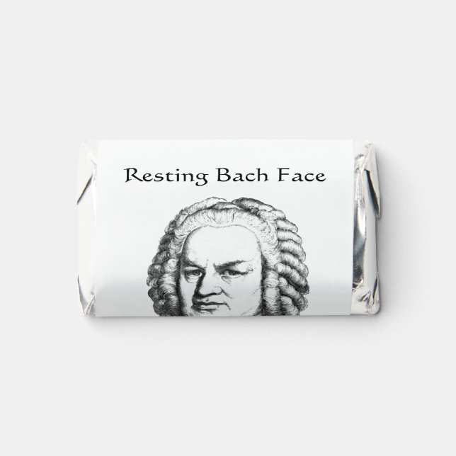 Resting Bach Face Classical Music Composer Hershey's Miniatures (Front)