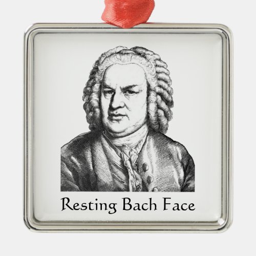 Resting Bach Face Classical Music Composer Metal Ornament