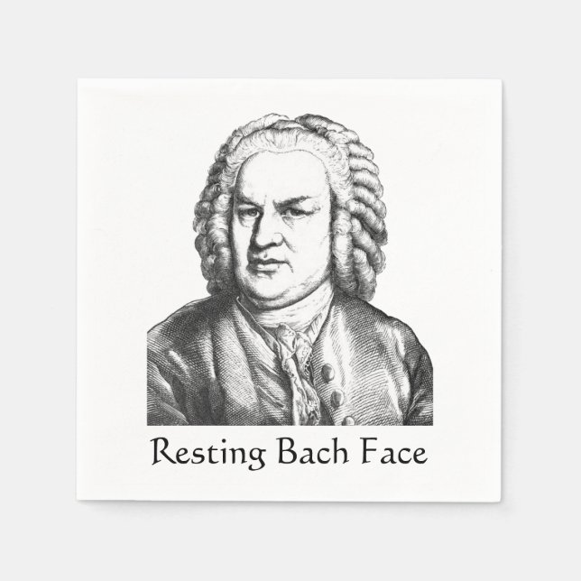 Resting Bach Face Classical Music Composer Napkins (Front)