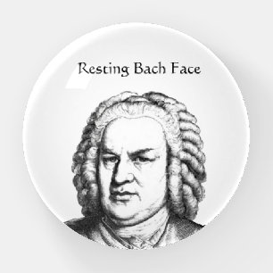 Resting Bach Face Classical Music Composer Paperweight
