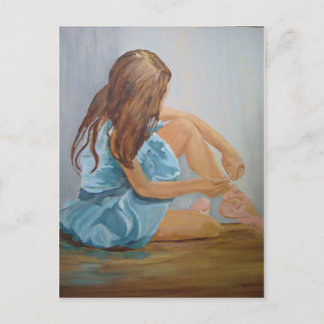 resting ballet dancer cinderella postcard