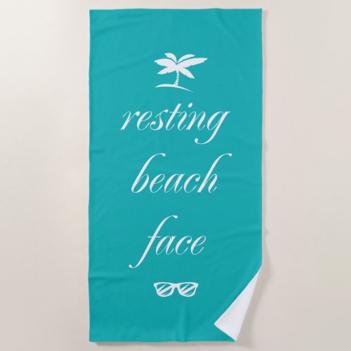 Resting Beach Face Beach Towel