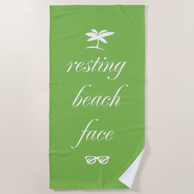 Resting Beach Face Beach Towel (Front)