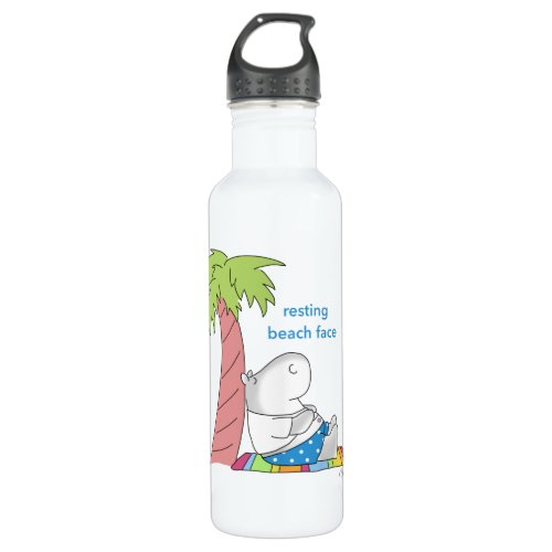 RESTING BEACH FACE Belly Button Hippo Boynton Stainless Steel Water Bottle