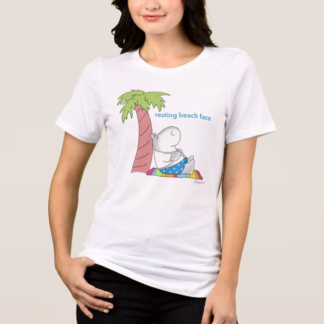 RESTING BEACH FACE belly button hippo Boynton Tri-Blend Shirt (Front)