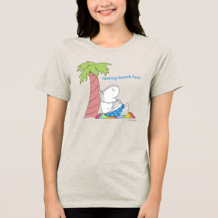 RESTING BEACH FACE belly button hippo Boynton Tri-Blend Shirt