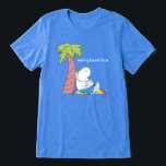 RESTING BEACH FACE belly button hippo Boynton Tri-Blend Shirt<br><div class="desc">A breeze-caressed hippopotamus relaxes happily somewhere near the ocean. (Little kids may recognize the hippo from Belly Button Book,  "Where tons of hippos stand around/ In bathing suits too little/ Because they hope you will admire/ The button on their middle.")</div>