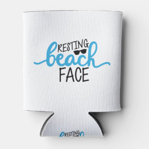 Resting Beach Face Can Cooler
