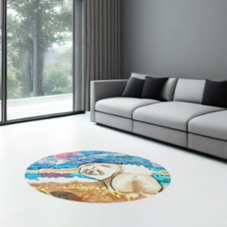 RESTING BEACH FACE cream chow  Rug