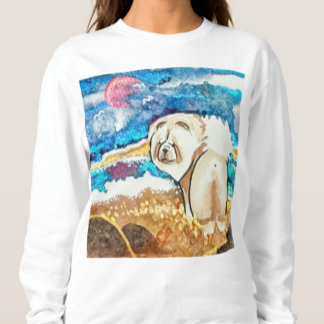 RESTING BEACH FACE cream chow Sweatshirt