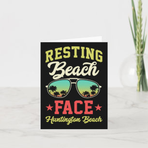 Resting Beach Face Funny Matching Huntington Beach Card
