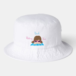 Resting Beach Face Girl on Beachtowel  Bucket Hat