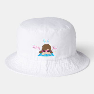 Resting Beach Face Girl on Beachtowel Bucket Hat