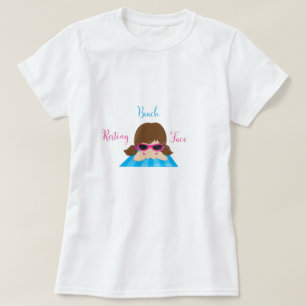 Resting Beach Face Girl on Beachtowel T-Shirt