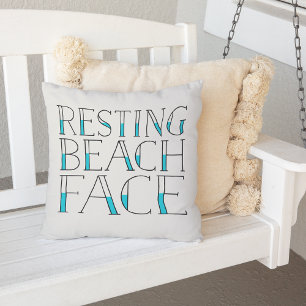 Resting Beach Face Outdoor Pillow