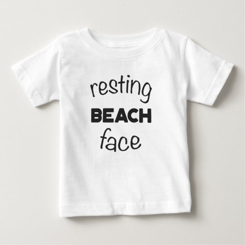 Resting Beach Face Print Baby T_Shirt