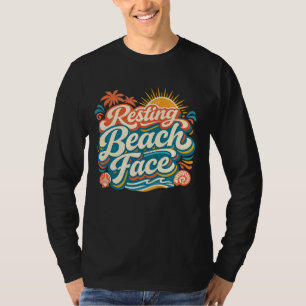 Resting Beach Face Retro Summer Coastal Vibes T-Shirt
