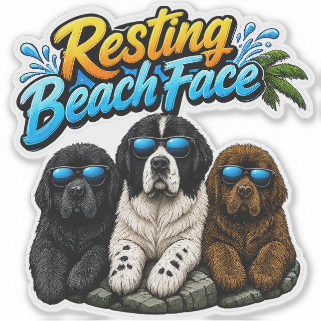 Resting beach face sticker (Front)