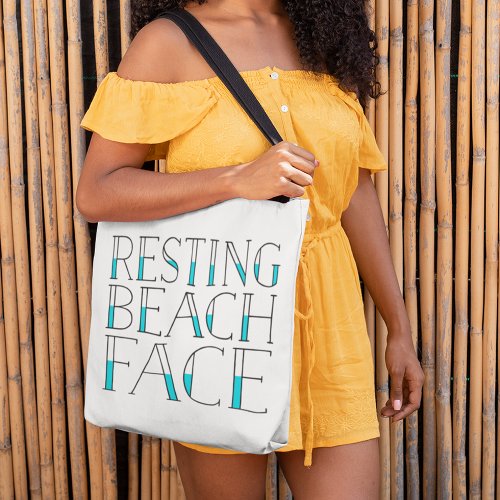 Resting Beach Face Summer Tote Bag