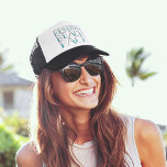 Resting Beach Face Summer Trucker Hat<br><div class="desc">Show off your resting beach face this summer with our super cute typography trucker hat. Our funny play on the "RBF" catchphrase features the quote "Resting Beach Face" in black and pool aqua lettering. Cute and trendy hat makes a unique gift for the pop culture lover in your life.</div>