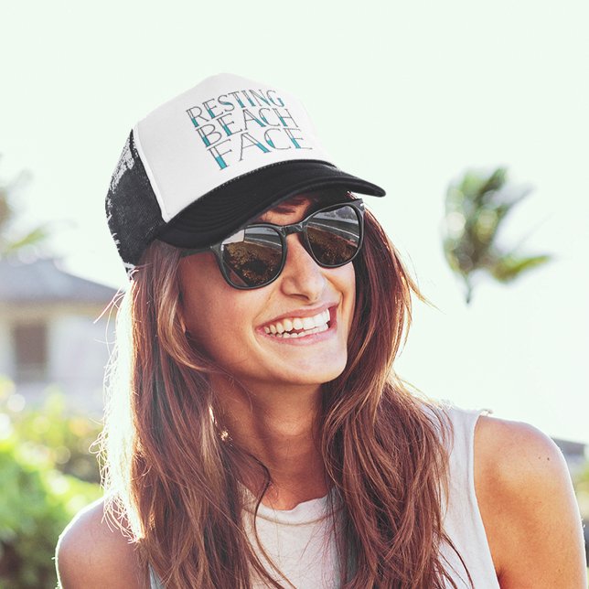 Resting Beach Face Summer Trucker Hat (Creator Uploaded)