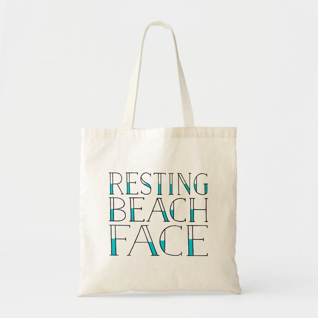 Resting Beach Face | Summer Typography Tote Bag