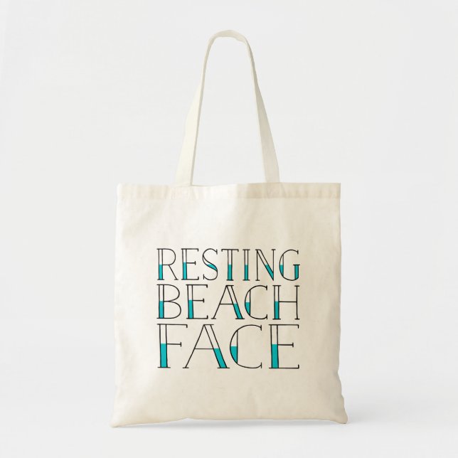 Resting Beach Face | Summer Typography Tote Bag (Front)