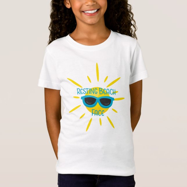 Resting Beach Face Sunglass on Sun T-Shirt (Front)