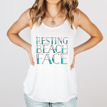 Resting Beach Face Tank Top<br><div class="desc">Show off your resting beach face this summer with our super cute typography tank. Our funny play on the "RBF" catchphrase features the quote "Resting Beach Face" in black and pool aqua lettering. Cute and trendy tank for the pop culture lover in your life.</div>
