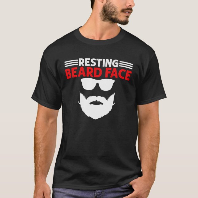 Resting Beard Face With Sunglass Beard  Graphic T-Shirt (Front)