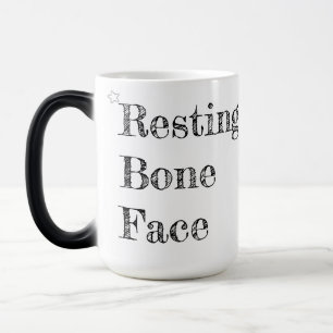 Resting Bone Face – Funny Skull Coffee Color Morph Mug