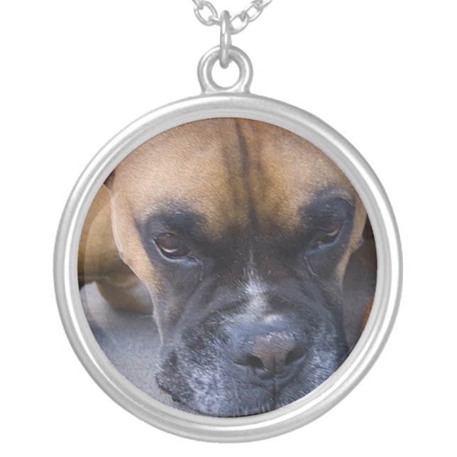Resting Boxer Dog Necklace (Front)