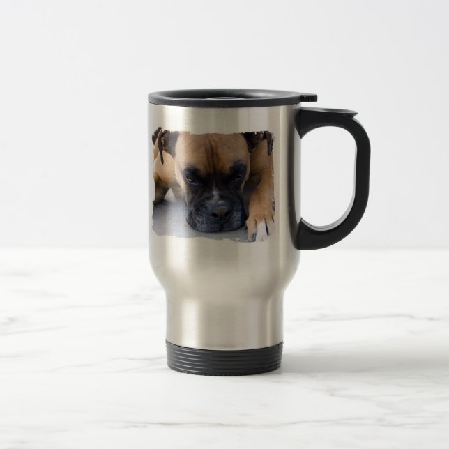 Resting Boxer Dog Stainless Travel Mug (Right)